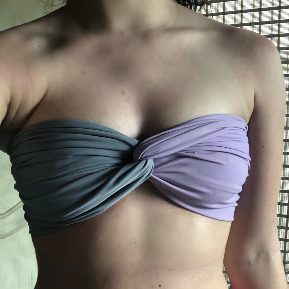 Purple and Gray Swim Top